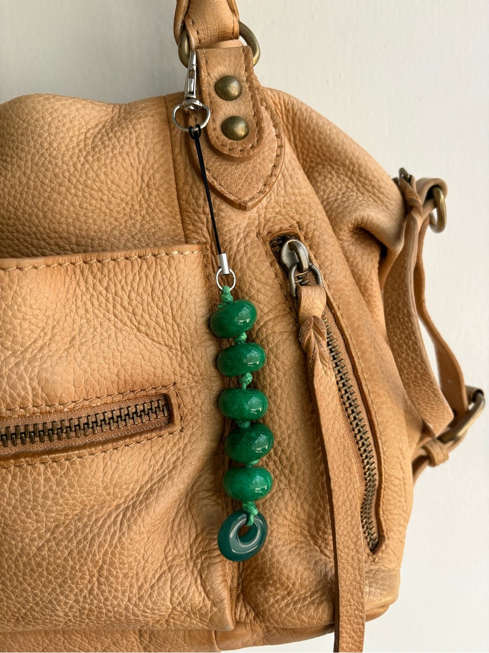 Free People Stone Bag Charm• Phone Charm • Bag Accessory • Green• NWT